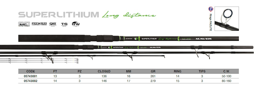Canne Maver EVANON FEEDER 14'FT 180G 3SEC. 4 tips